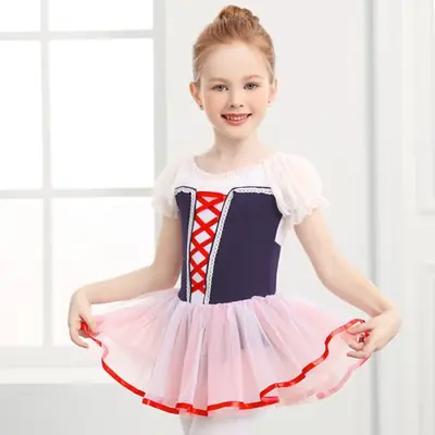 Image de Robe de Ballet Tutu pour Filles - Manches Courtes Bouffantes
