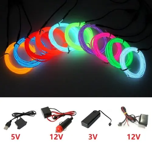 Image de Lumières LED Flexibles pour Voiture - Éclairage Ambiance 12V/5V