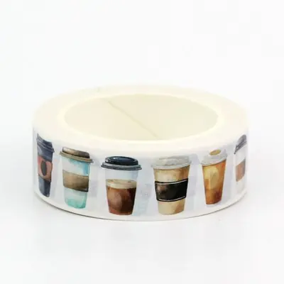 Image de Ruban Washi Kawaii 10m - Tasses Café & Jus