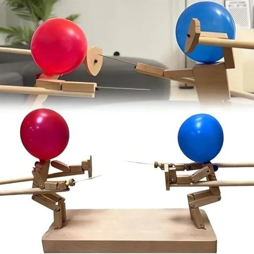 Image of Handmade Double Battle Poke Balloon Head Toy – Interactive Parent-Child Game for Family Fun