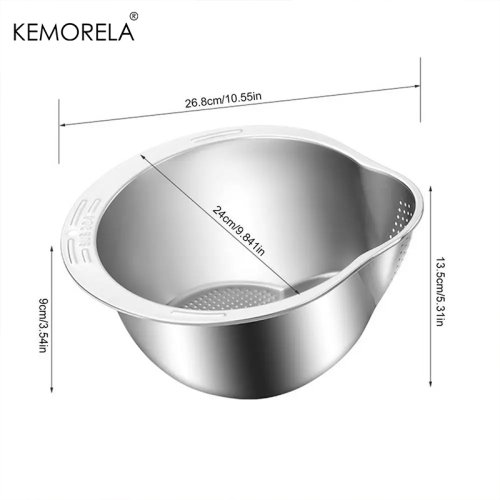 Imagen de Cuenco colador para lavadora de arroz, cuenco para lavado de arroz de acero inoxidable 304, colador ...