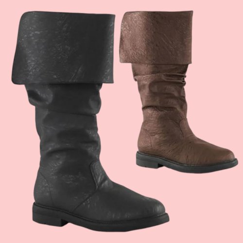 Afbeelding van Middeleeuwse leren laarzen Jack Sparrow Renaissance Half Haddock Schoenen Schoeisel Larp Pirate Warrior Vintage Jackboot voor volwassen mannen