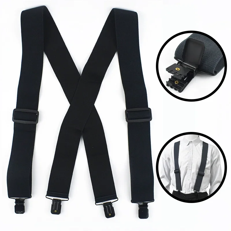 Afbeelding van Stijlvolle Heren Bretels met 4 Clips – Brede Elastische Band