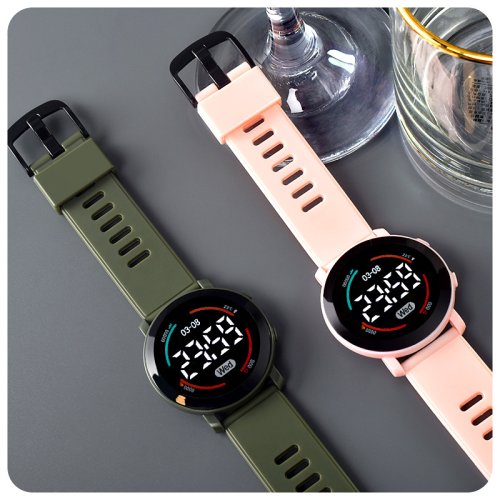 Afbeelding van Digitale Kinderhorloge met LED-Verlichting, Waterdicht en met Siliconen Band – Sportieve Elektronische Polshorloge voor Jongens