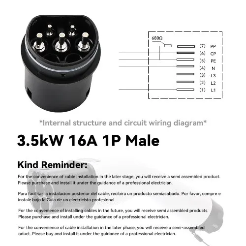 3.5KW 16A 1P männlich