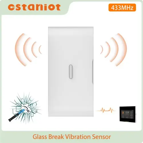 Image de Détecteur de Vibration Sans Fil 433MHz - Alarme Anti-Intrusion