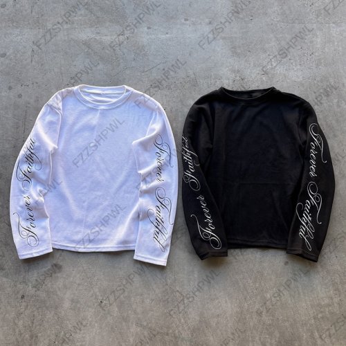 Image de T-Shirt Longues Manches Y2K Punk Harajuku