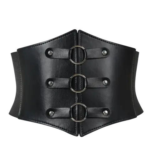 Image de Ceinture Gothique Triple Boucle - Style Punk Élégant