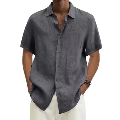 Chemise Homme Coton Lin - Style Plage Été
