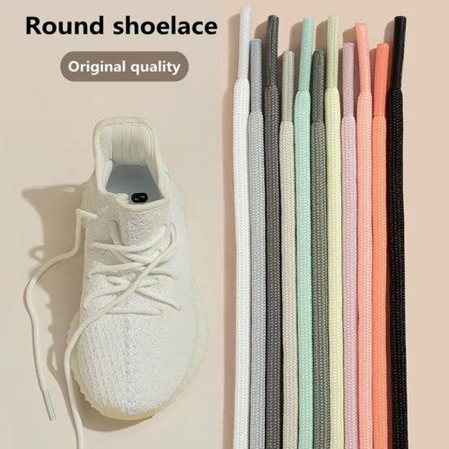 Image of 1 Pair New Round Shoe laces for Sneakers Yezy 350 Original Shoelaces for Shoes Polyester Solid Off White Laces Sport Shoestrings