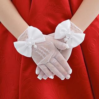 Imagen de Guantes de Encaje con Perlas para Niñas - Ideal para Comuniones y Fiestas