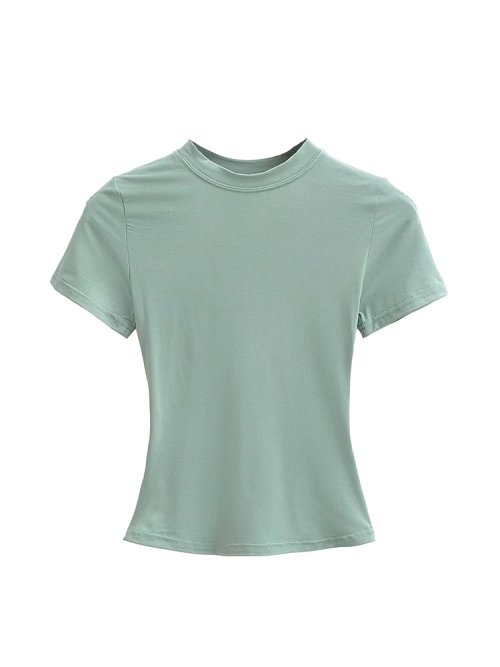 Afbeelding van Stijlvolle Y2K T-Shirt voor Vrouwen - Casual Korte Mouwen met Slank Silhouet, Hoge Kwaliteit Effene Top in Trendy Design