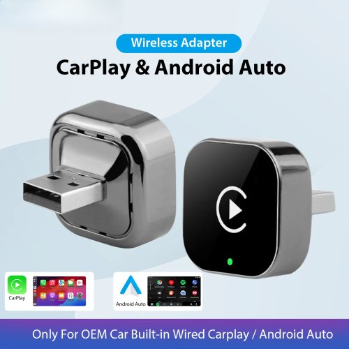 Afbeelding van Draadloze CarPlay en Android Auto Adapter met 5 GHz WiFi en USB-C voor Eenvoudige Inzet in elke Auto