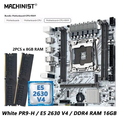 Immagine di Kit Completo Scheda Madre X99 con Processore Intel Xeon E5-2630 v4 LGA 2011-3, RAM DDR4 16GB e SSD NVMe M.2 - Soluzione Potente per Workstation e Server