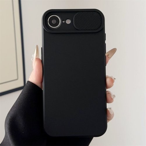 Afbeelding van Slide Camera Lens Bescherming Schokbestendig Telefoon Case Voor iPhone 16E 15 14 Plus 13 12 Mini 11 16 Pro Max Zachte Siliconen Bumper Cover