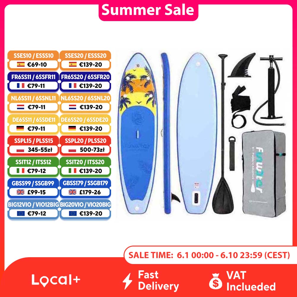 Immagine di FunWater Gonfiabile Stand Up Paddle Board Tavola da surf Tavola da surf Sup Board 320-385CM Tavola da paddle per sport acquatici antiscivolo