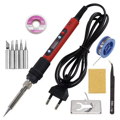Immagine di Saldatore Elettrico Digitale 80W Rosso - Saldatura e Dissaldatura Precise