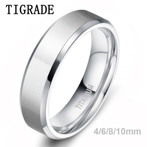 Afbeelding van Stijlvolle Titanium Ring voor Heren - Zilverkleurig & Geborsteld