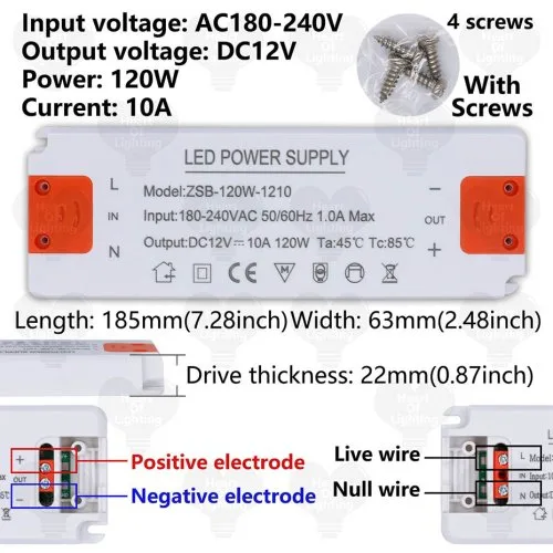 DC12V 120W 10A