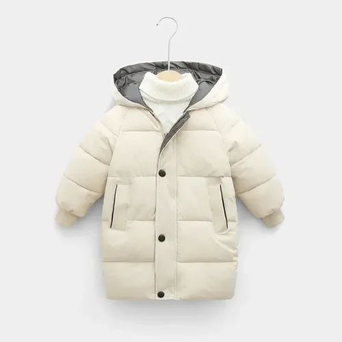 Afbeelding van Kinderen donsbovenkleding Winter kinderkleding Jongens Meisjes Katoen gewatteerde parka-jassen Dikker warme lange jassen