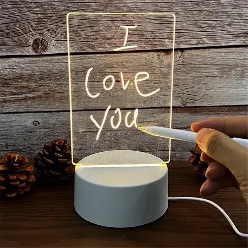Image de Veilleuse LED Transparente avec Tableau Effaçable