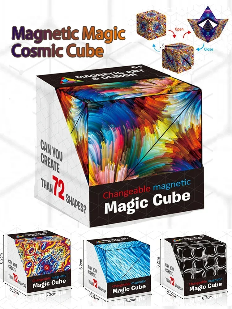 Imagen de Cubo Mágico Magnético 3D Anti Estrés para Niños