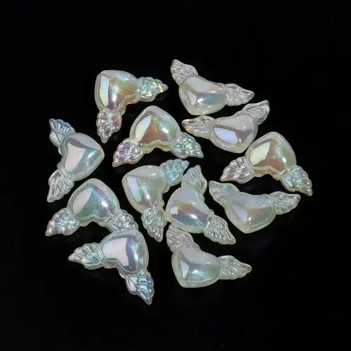 Image de Perles cœur acrylique lumineuses 35x21mm pour bijoux DIY