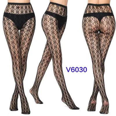 Image de Collants en résille noirs sexy - Style gothique & dentelle