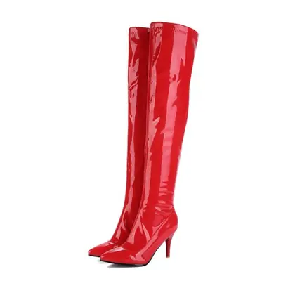 Image de Cuissardes Hautes Sexy - Rouge, Blanc, Noir - Taille 48