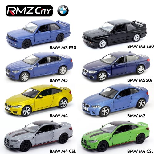 Afbeelding van 1:36 BMW M2, M3, M4, M5 Speelgoed Auto Model voor Kinderen - RMZ City Diecast Metaal Racing Miniatuur met Pull-Back Mechanisme - Ideaal als Collectie of Cadeau voor Jongens