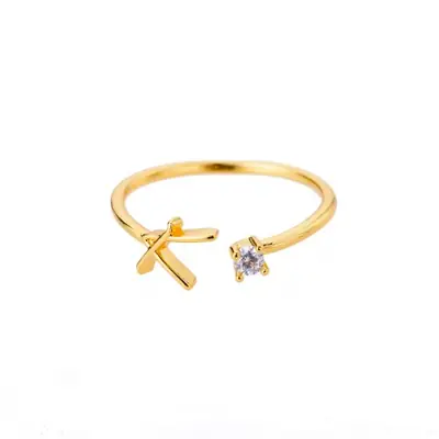 Image de Bague Initiale Personnalisée - Bijou Élégant pour Femmes