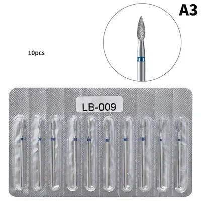 Image de Fraises Diamantées pour Manucure - Kit de 10 Pièces