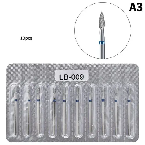 Image de Fraises Diamantées pour Manucure - Kit de 10 Pièces
