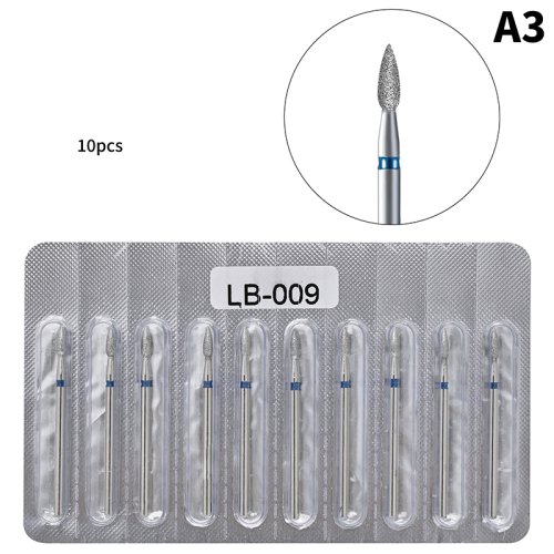 Image de Fraises Diamantées pour Manucure - Kit de 10 Pièces