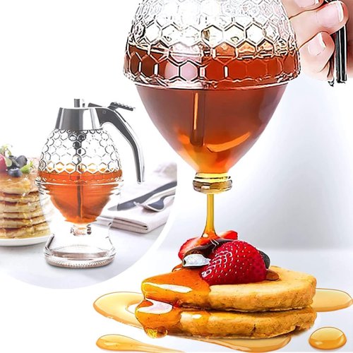 Imagen de Dispensador de Miel Acrylic Sin Goteo con Soporte para Tarro – Ideal para Almacenamiento de Jugo, Jarabe y Líquidos Naturales