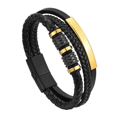 Image de Bracelet Cuir Tressé Personnalisé pour Hommes
