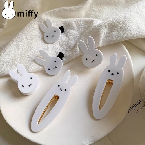 Image of Cute Miffy Kawaii Hair Clip Set – Adorable Rabbit Princess Bangs Clips for Girls, Y2K Inspired Sweet Headwear Accessory, Perfect Gift for Students and Fashion-Loving Kids