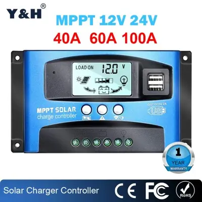 Image de Contrôleur Solaire MPPT 40A/60A/100A - Charge USB Double + LCD
