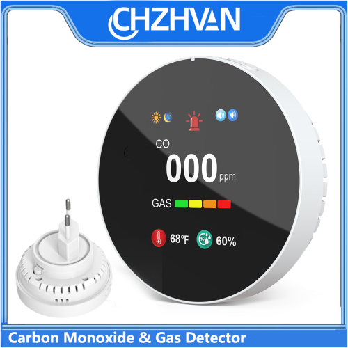 Imagen de Detector Multifuncional 4 en 1: Gas, Monóxido de Carbono, Temperatura y Humedad – Alarma de Seguridad Inteligente para el Hogar