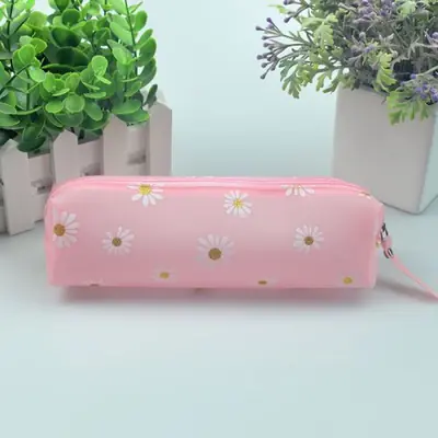 Image de Trousse Kawaii Transparente Marguerite