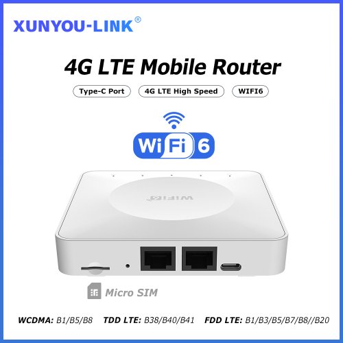 Immagine di Router 4G LTE WiFi 6 Modem scheda SIM Supporto 32 Connessioni dispositivo Router wireless mobile Interfaccia Typc-C per Asia Africa Europa