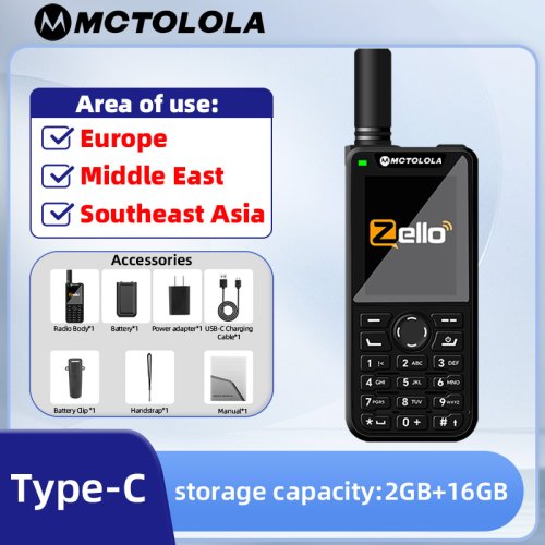 Imagen de Nuevo Walkie Talkie 4G POC con Android 9,0, pantalla de 2,4 pulgadas, función telefónica Zello, Wi-Fi 2 + 16GB, 5000KM, cobertura Global