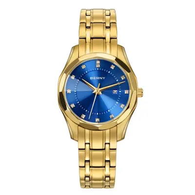 Image de Montre Quartz Dorée Étanche - Style Moderne pour Homme & Femme