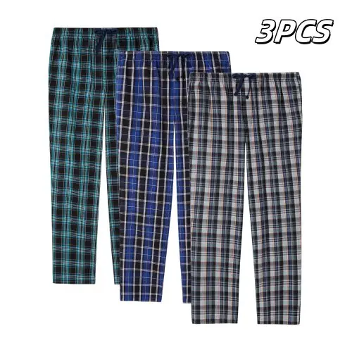 Image de Pantalon de Pyjama Homme Coton à Carreaux - Confort Automne