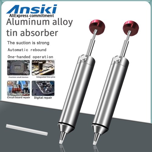 Zdjęcie Aluminiowa Pompa Rozlutownicza – Pistolet Ssący do Lutowania, Sucker Pen z Próżniowym Systemem Naprawy Elektroniki