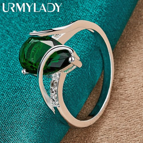 Afbeelding van Elegante Zilveren Waterdruppel Ring met Turkoois