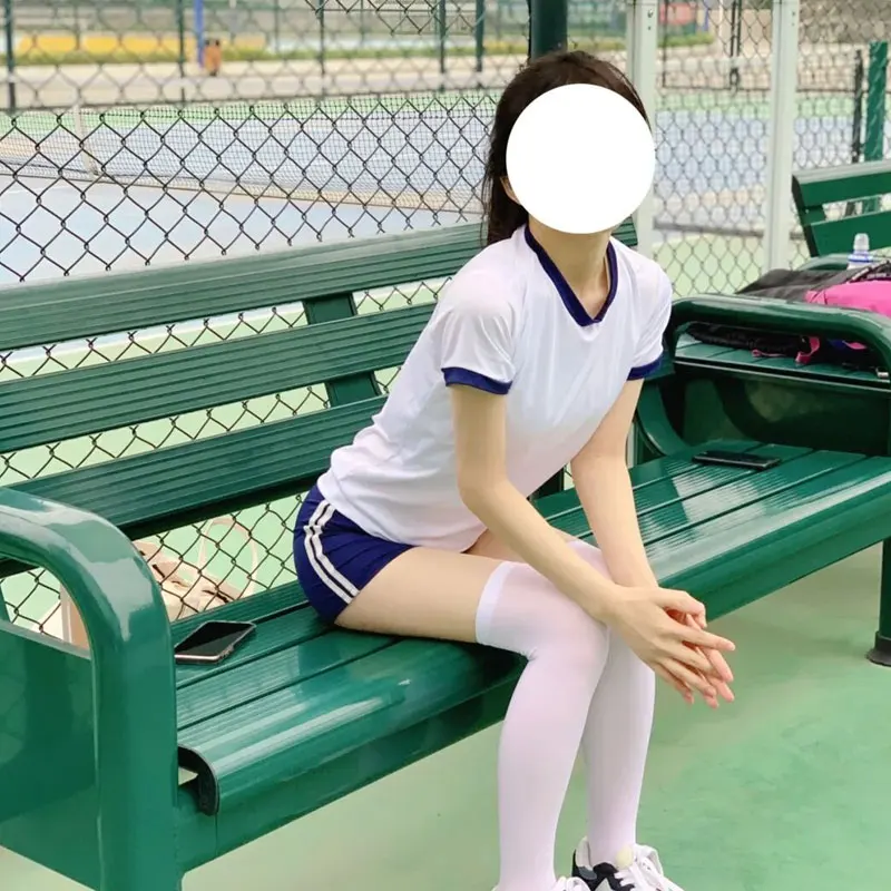 Zdjęcie Japoński College – Jednolity Zestaw Gimnastyczny dla Dziewcząt i Kobiet, Strój Sportowy do Edukacji Fizycznej i Siatkówki, T-Shirt i Spodenki w Stylu JK