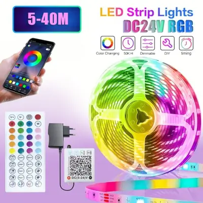 Image de Ruban LED RGB 24V - Contrôle par App & Flexible