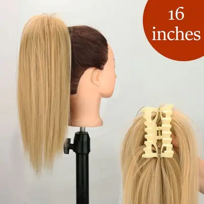 Image de Queue de Cheval Synthétique Blonde 34 Pouces - Extension Lisse & Aérienne