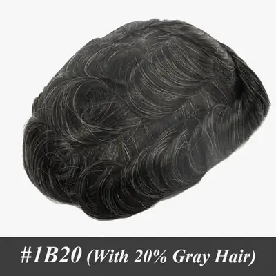 Image de Perruque Homme Naturelle - Cheveux Humains 100% - Peau d'Injection